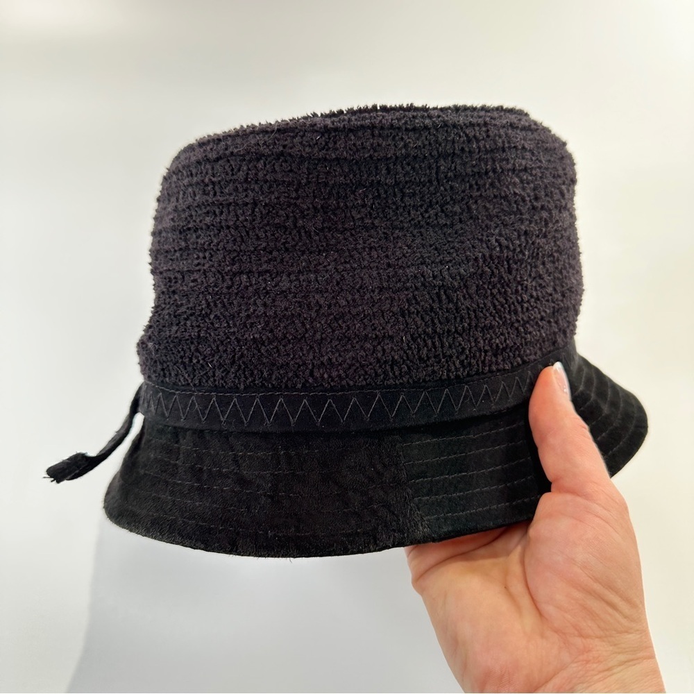 Betmar Womens Casual Bucket Hat Black Suede Terry - Picture 3 of 11